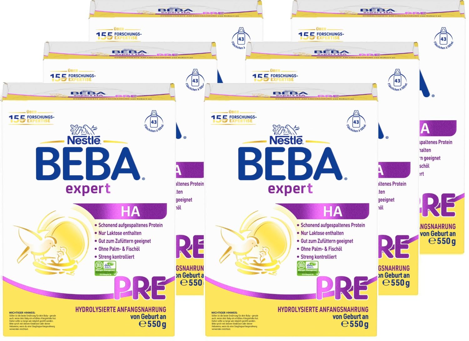 beba-expert-ha-pre-anfangsmilch-6x550g-hydrolysiert image 1