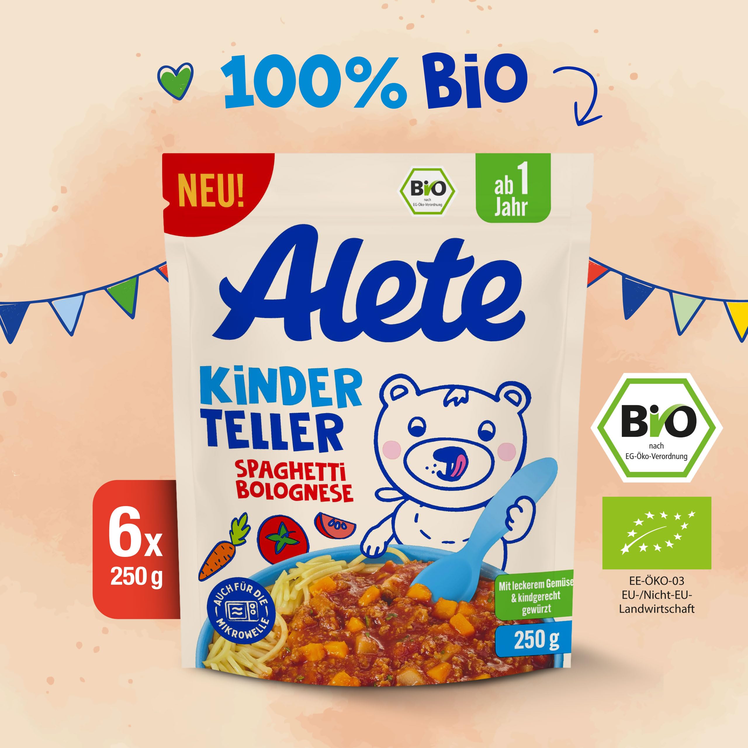 alete-kinderteller-spaghetti-bolognese-bio-6x250g-ab-1-jahr image 2