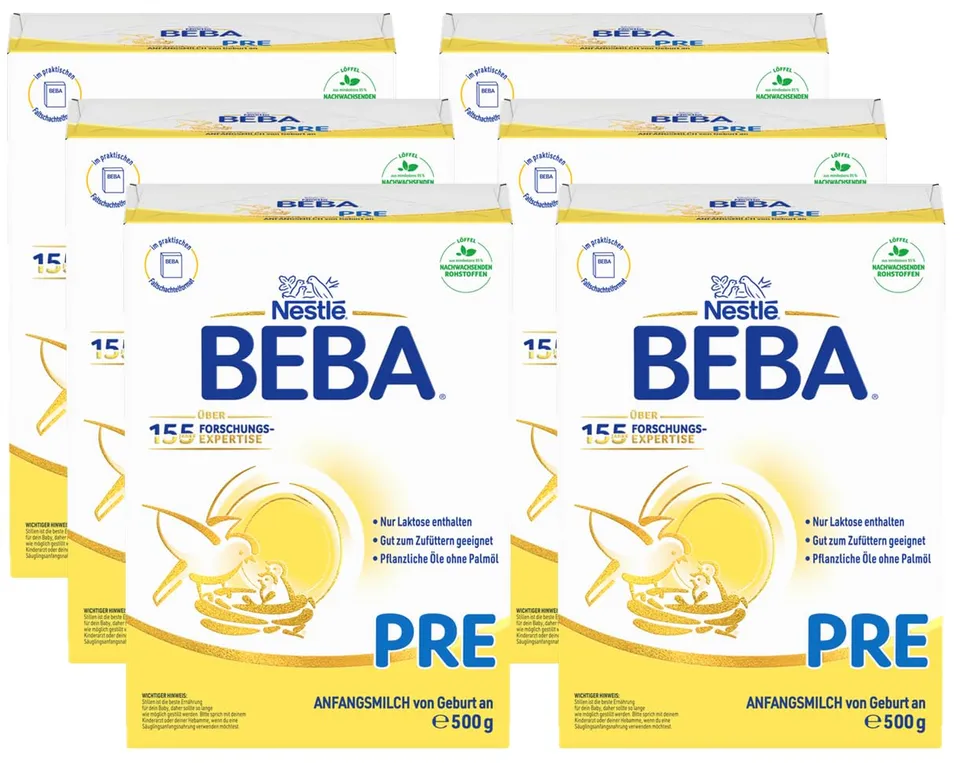 beba-pre-anfangsmilch-milchpulver-6x500g-geburt-an image 1