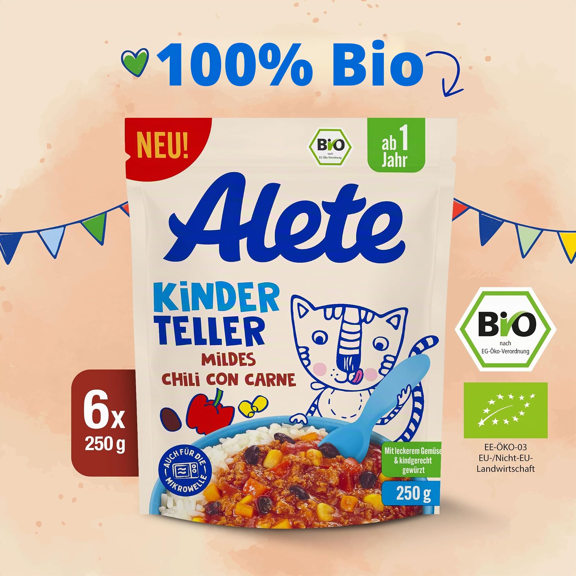 alete-kinderteller-chili-con-carne-kindermen-bio-6x250g image 3