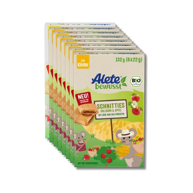 alete-schnitties-vollkorn-apfel-kinderriegel-8x132-g-bio image 1