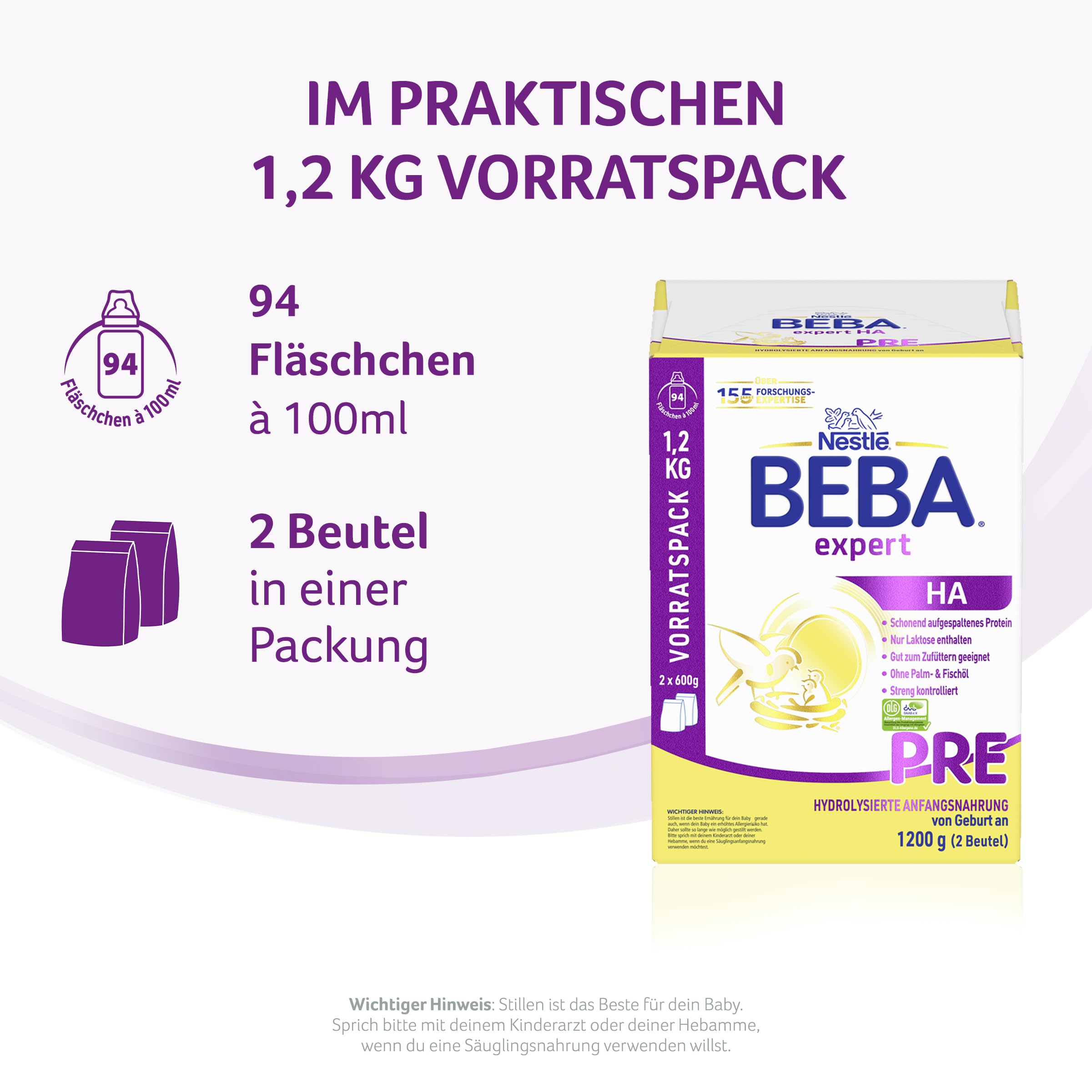beba-expert-ha-pre-anfangsnahrung-2x600g-hydrolysiert-ohne-palm-l image 2